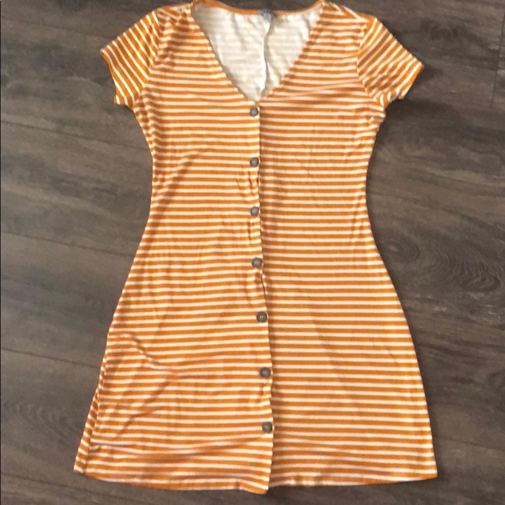 striped button down dress